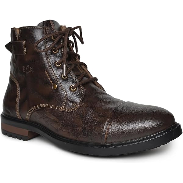 Buy Men premium leather zipper closure boots with a Hidden Heel